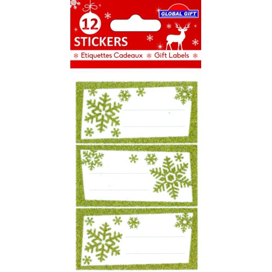 ETIQUETAS NAVIDAD COPOS DORADOS