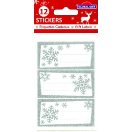 ETIQUETAS NAVIDAD COPOS PLATEADOS