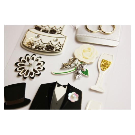 PEGATINAS SCENY SCRAP & DECO BODA EL RELIEVE