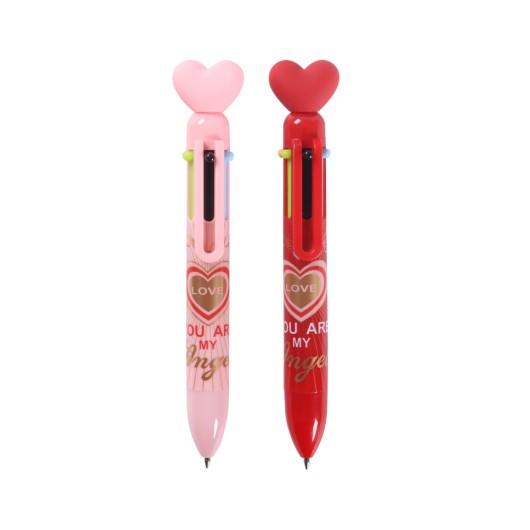 DISPLAY BOLIGRAFOS 6 EN 1 CORAZON DE SAN VALENTIN
