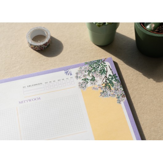 BLOC PLANIFICADOR SEMANAL A3 WILD FLOWERS ALEMAN