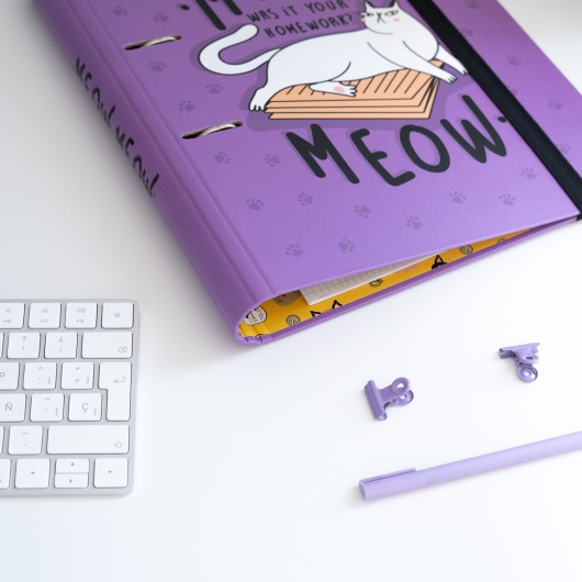 CARPETA 2 ANILLAS MEOW MEOW WEIRD CATS