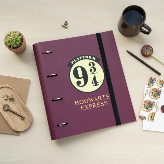 CARPETA 4 ANILLAS HARRY POTTER PLATAFORMA 9 3/4