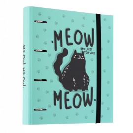 CARPETA 4 ANILLAS MEOW MEOW WEIRD CATS