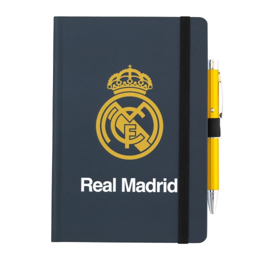 CUADERNO PREMIUM A5 CON BOLIGRAFO PROYECTOR REAL MADRID