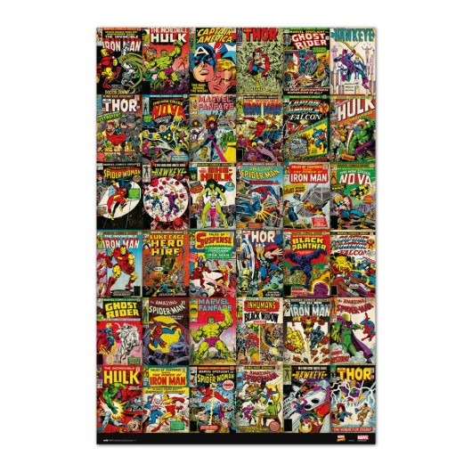 POSTER MARVEL PORTADAS CLASICAS COMICS