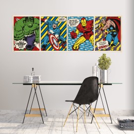 POSTER PUERTA MARVEL COMICS TRIPTICO 2