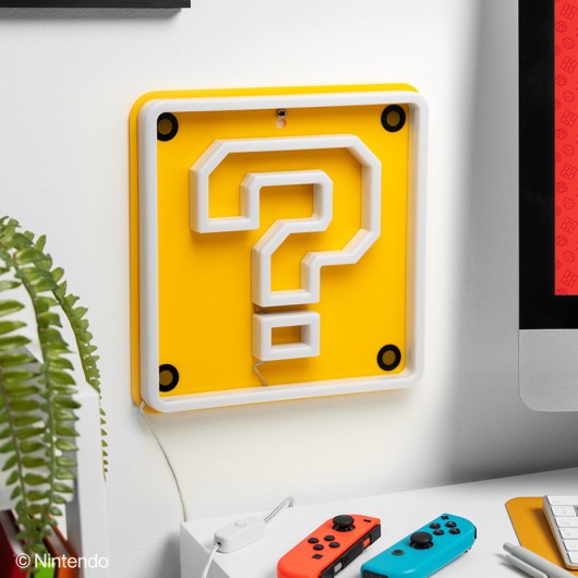 LAMPARA LED NEON DE PARED BLOQUE MARIO