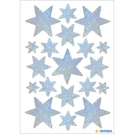 PEGATINAS DECOR ESTRELLAS PLATEADAS HOLOGRAFICAS