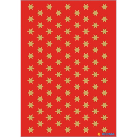 PEGATINAS DECOR ESTRELLAS ROJO Y ORO 6 mm