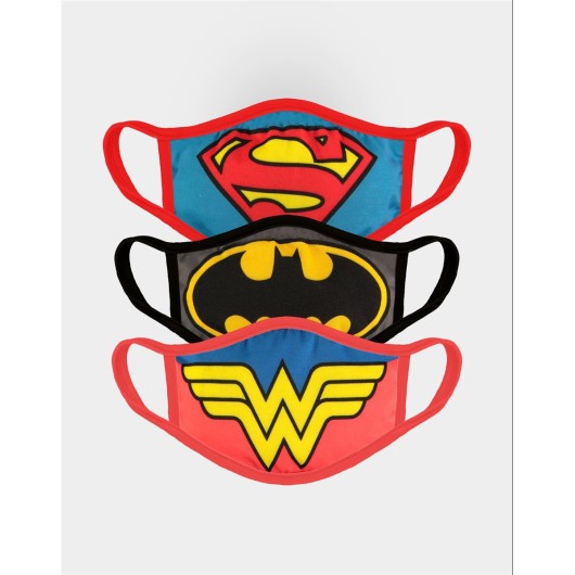 SET MARCARILLAS DC COMICS BATMAN, SUPERMAN Y WONDER WOMAN EMBLEMAS
