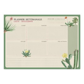 BLOC PLANIFICADOR SEMANAL A4 BOTANICAL CACTI ITALIANO KOKONOTE