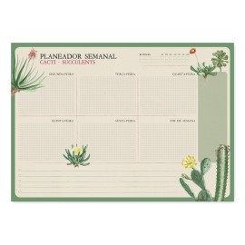 BLOC PLANIFICADOR SEMANAL A4 BOTANICAL CACTI PORTUGUES KOKONOTE