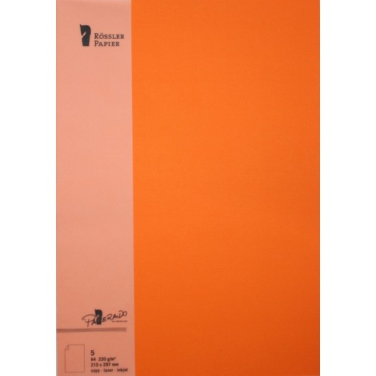 TARJETA A4 PAPERADO 5 UNIDADES NARANJA