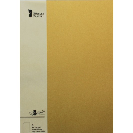TARJETA A4 PAPERADO 5 UNIDADES ORO