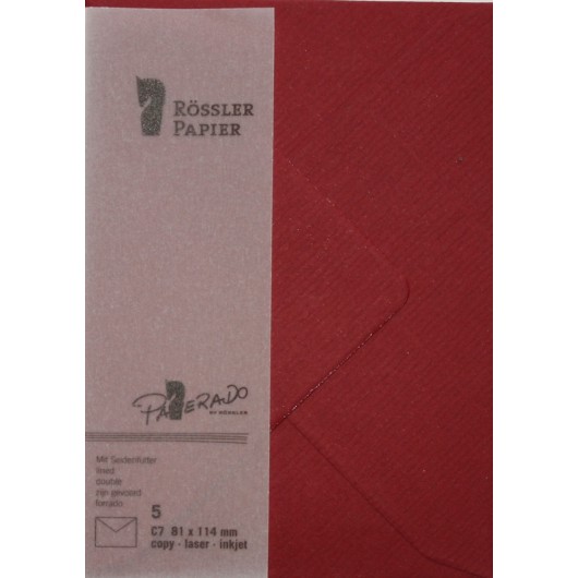 SOBRE C7 PAPERADO 5 UNIDADES GRANATE