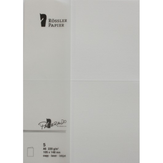 TARJETA A6 PAPERADO 5 UNIDADES BLANCO