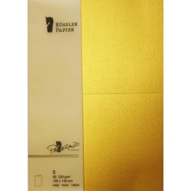 TARJETA A6 PAPERADO 5 UNIDADES ORO