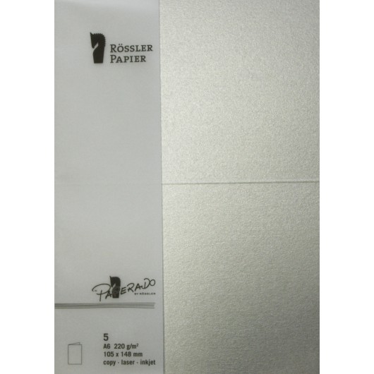 TARJETA A6 PAPERADO 5 UNIDADES PLATA