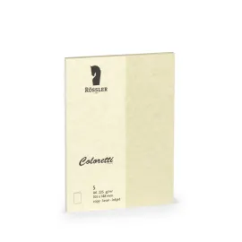 TARJETA A6 DOBLE COLORETTI 5 UNIDADES PERGAMINO CREMA 2