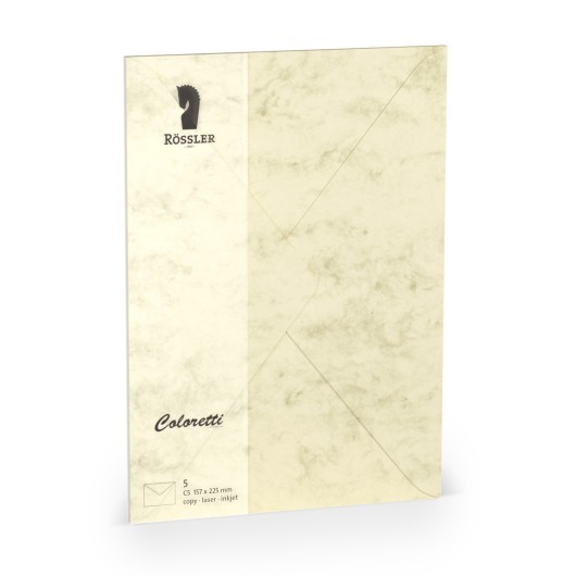 SOBRE C5 COLORETTI 5 UNIDADES MARMOL CREMA