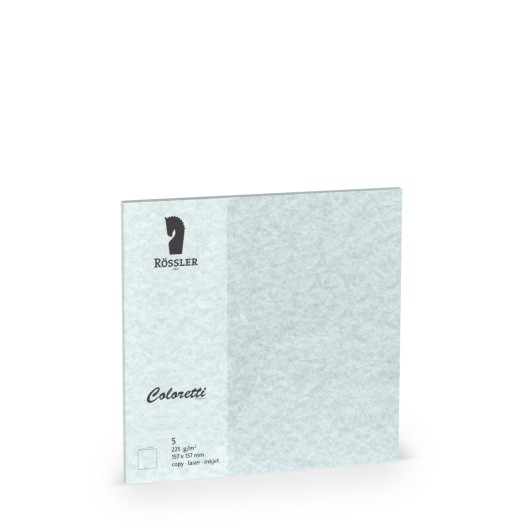 TARJETA DOBLE 157X157 COLORETTI 5 UNIDADES PERGAMINO AZUL