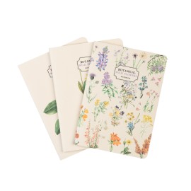 PACK 3 CUADERNOS A6 BOTANICAL WILD FLOWERS KOKONOTE