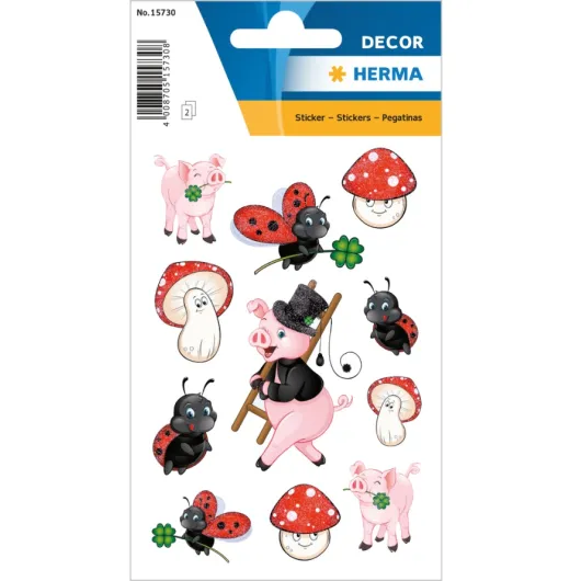 PEGATINAS DECOR LUCKY CHARM GLITTERY