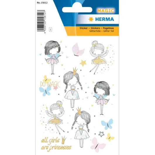 PEGATINAS MAGIC FAIRY PRINCESS GLITTERY FOIL