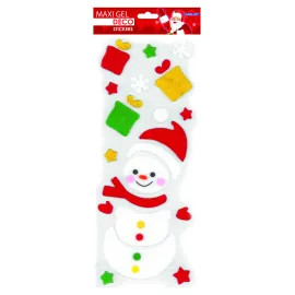STICKERS MAXI GEL DÉCO NOËL BONHOMME DE NEIGE