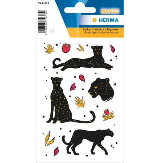 STICKERS MAGIC PANTHÈRE NOIRE OR RELIEF