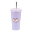 VERRE EN ACIER AVEC PAILLE PUSHEEN MOMENTS