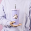 VERRE EN ACIER AVEC PAILLE PUSHEEN MOMENTS