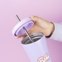 VERRE EN ACIER AVEC PAILLE PUSHEEN MOMENTS