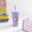 VERRE EN ACIER AVEC PAILLE PUSHEEN MOMENTS