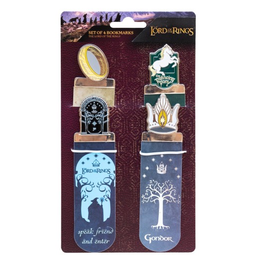 SET DE 4 MARQUE-PAGES LE SEIGNEUR DES ANNEAUX