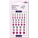 STICKERS DIAMOND DECO STRASS CŒURS ROSES ET ARGENTS