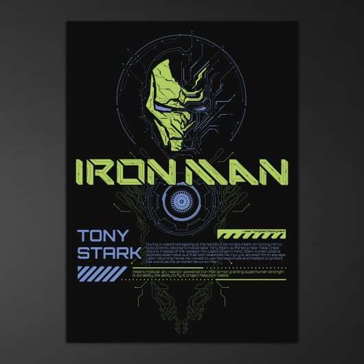POSTER PHOSPHORESCENT MARVEL IRON MAN