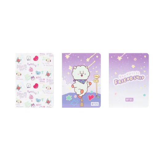 PACK 3 CARNETS A6 BT21 THE JOURNEY RJ