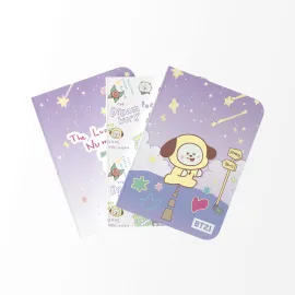 PACK 3 CARNETS A6 BT21 THE JOURNEY CHIMMY