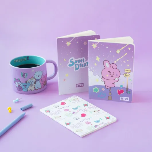 PACK 3 CARNETS A6 BT21 THE JOURNEY COOKY