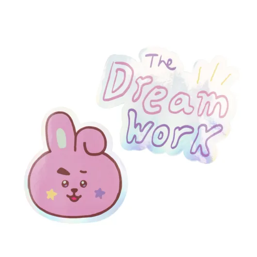 PACK 2 STICKERS VINYLE BT21 THE JOURNEY COOKY