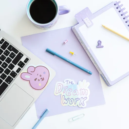 PACK 2 STICKERS VINYLE BT21 THE JOURNEY COOKY