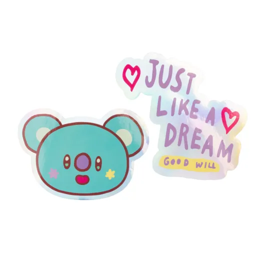 PACK 2 STICKERS VINYLE BT21 THE JOURNEY KOYA