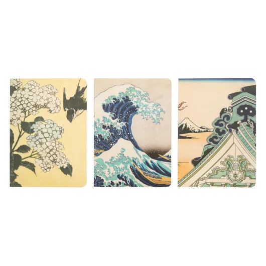 PACK 3 CARNETS A6 HOKUSAI LA GRANDE VAGUE DE KANAGAWA