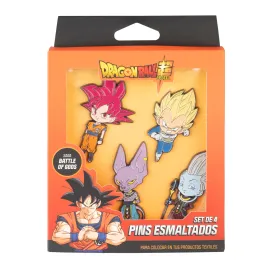 PACK DE 4 PINS DRAGON BALL SUPER SAGA BATTLE OF GODS 2