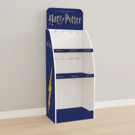 PRÉSENTOIR 1/4 PALETTE CARTON 3 ÉTAGES + 8 CROCHETS HARRY POTTER