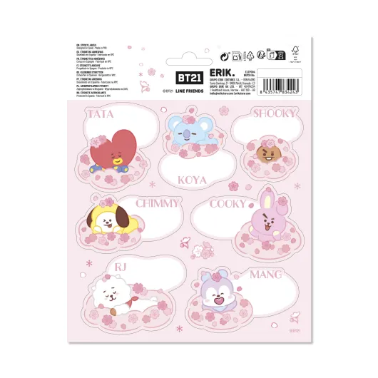 ÉTIQUETTES ADHÉSIVES PREMIUM BT21