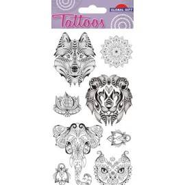 TATTOOS TEMPORAIRES ANIMAUX MANDALA