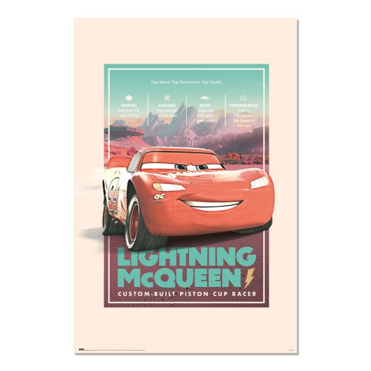 POSTER DISNEY PIXAR CARS VINTAGE